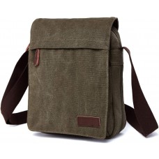 Multi-Pocket Messenger Bag for Men Women, Over Shoulder Bags Vintage Satchel Bag for Travel Work Business Bag Retro Zipper Man Handbags