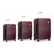 28+24+20inch ABS luggage 3pcs per set in wine red color